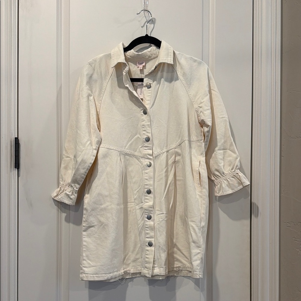 Cream Button-Up Shirt Dress girls XL